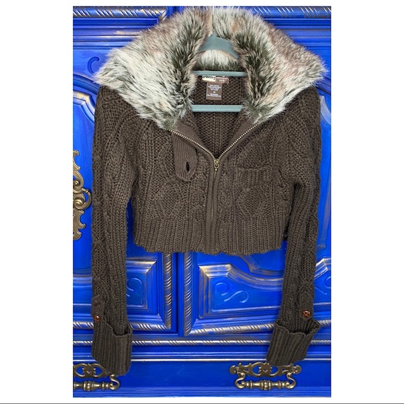 Ashley By 26 International Sweaters - Ashley By 26 International Crop Zip Sweater Medium